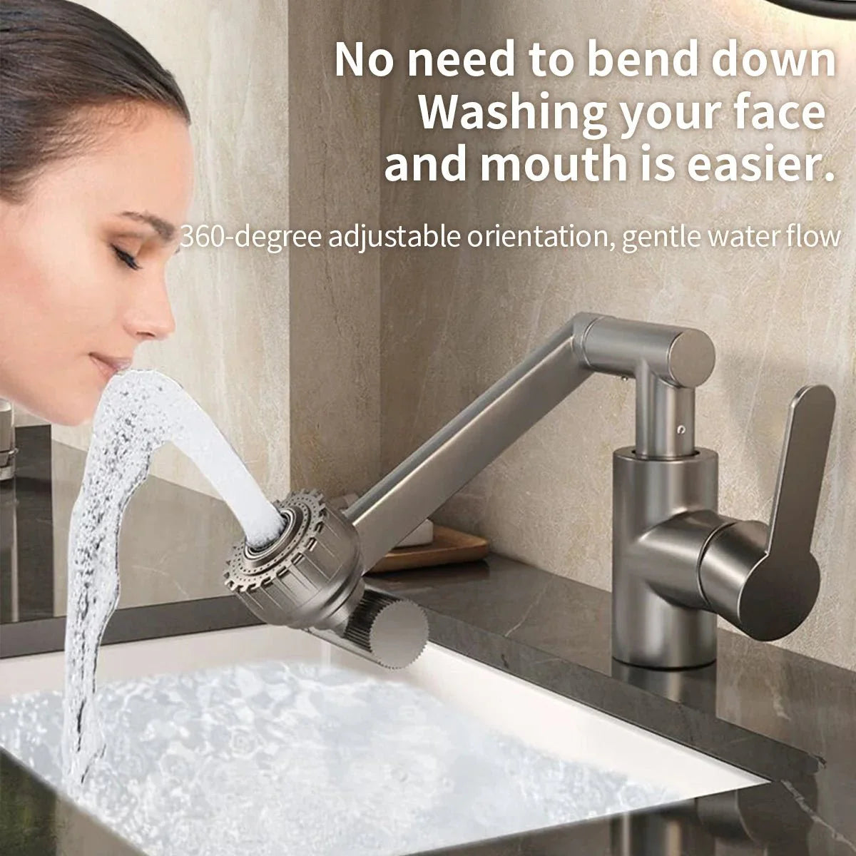Royallure Kitchen Faucet with Sprayer - 360° Adjustable Arm Dual Water Modes