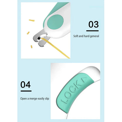 Professional Pet Nail Clipper Led Light Claw Grooming Scissors