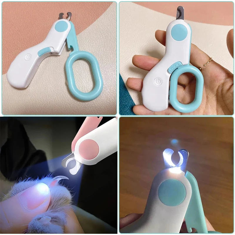 Professional Pet Nail Clipper Led Light Claw Grooming Scissors
